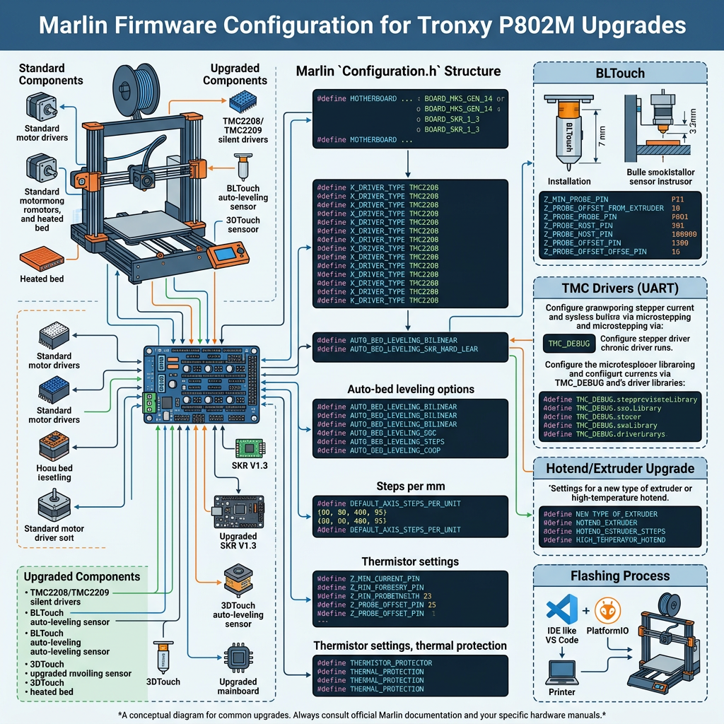 Configuring Marlin for My Tronxy P802M: BTT SKR3, BLTouch, and a Volcano Hotend